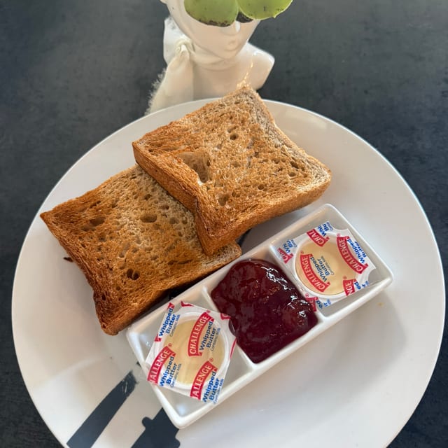 Toasted Bread (2pcs), Butter and Jam.